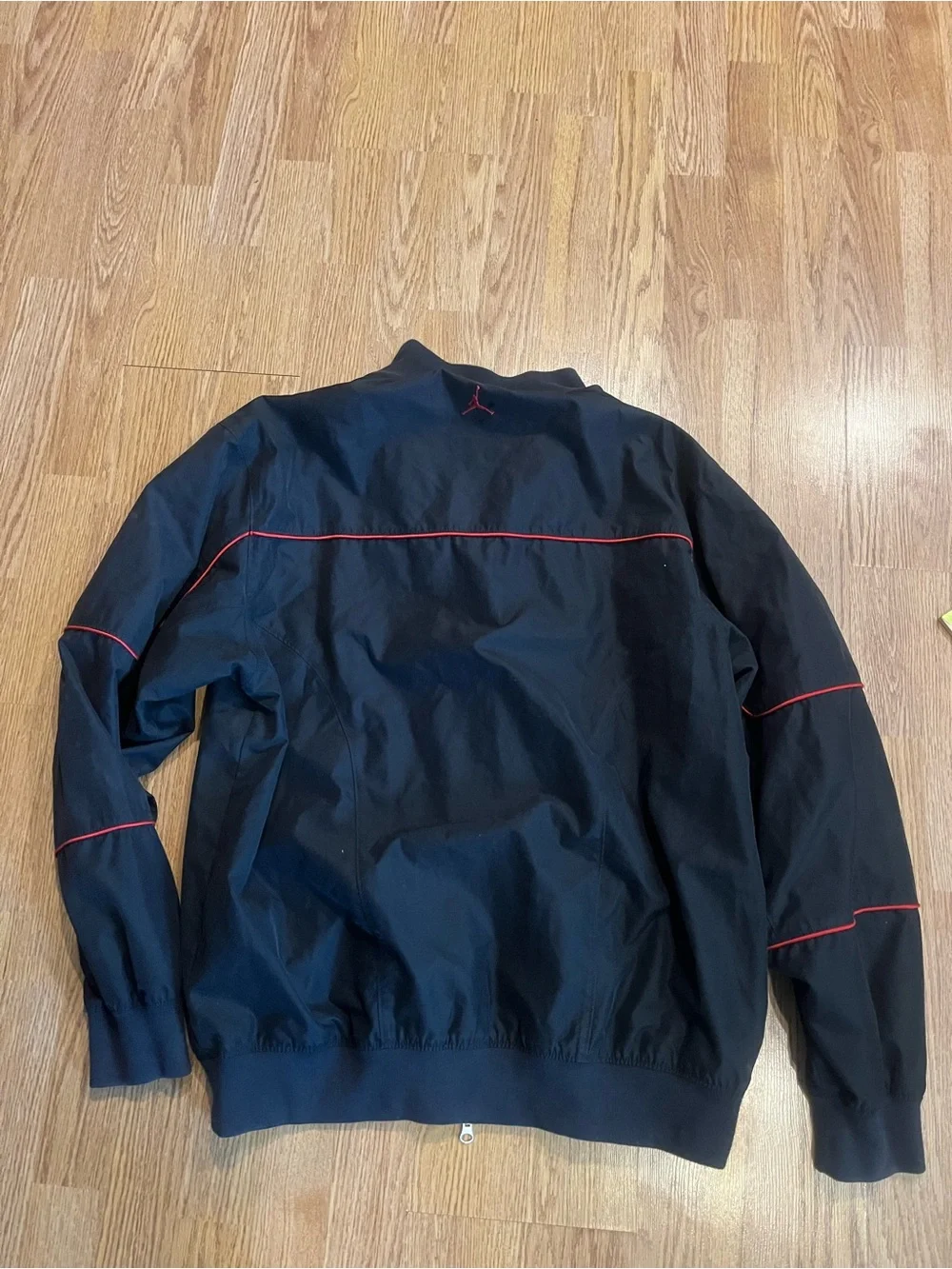 Vintage Jordan Black Bomber Jacket with Red Piping